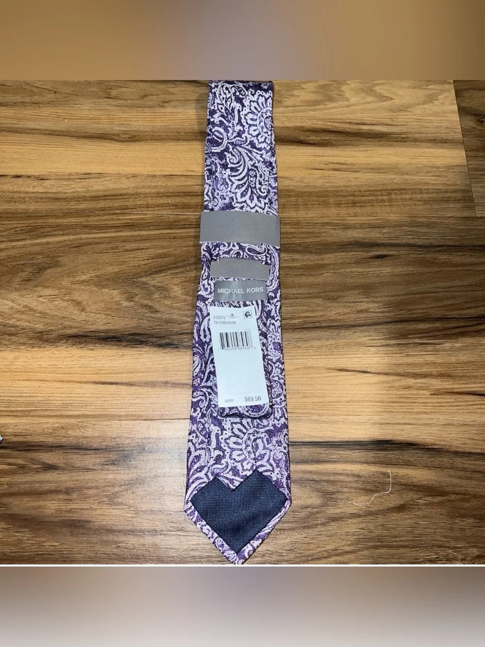 Michael Kors Men's Paisley Tie neck purple - Grape (purple), New MSRP $69.50